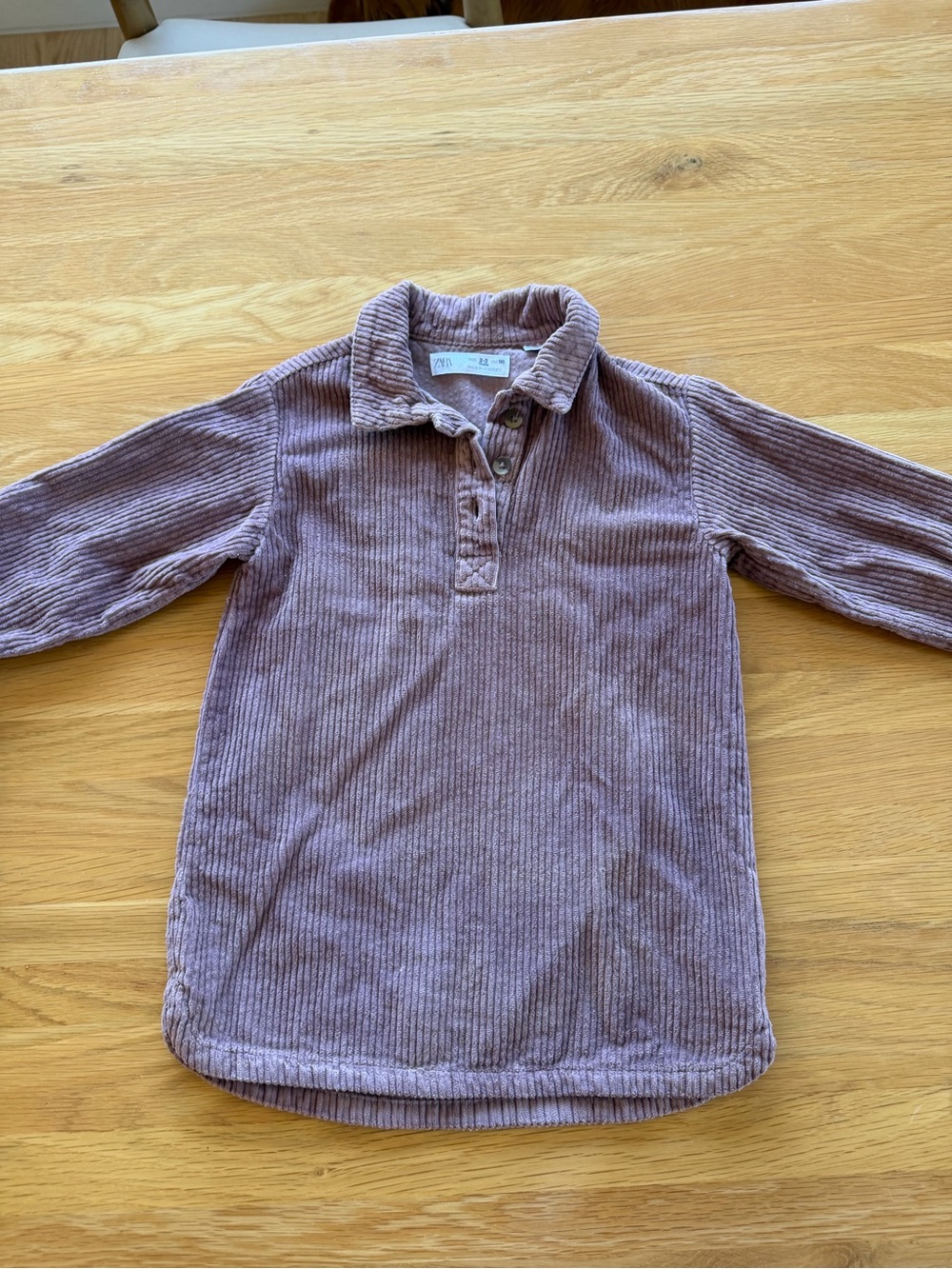 Zara Kids Long-Sleeve Corduroy Dress
